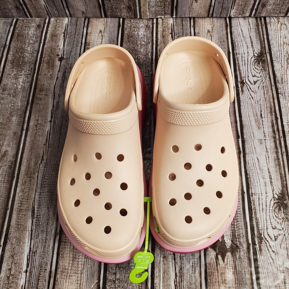 Crocs Mega Crush Matte Platform Clogs 210749-209 Womens 11 Mens 9 Beige Pink - Picture 9 of 12